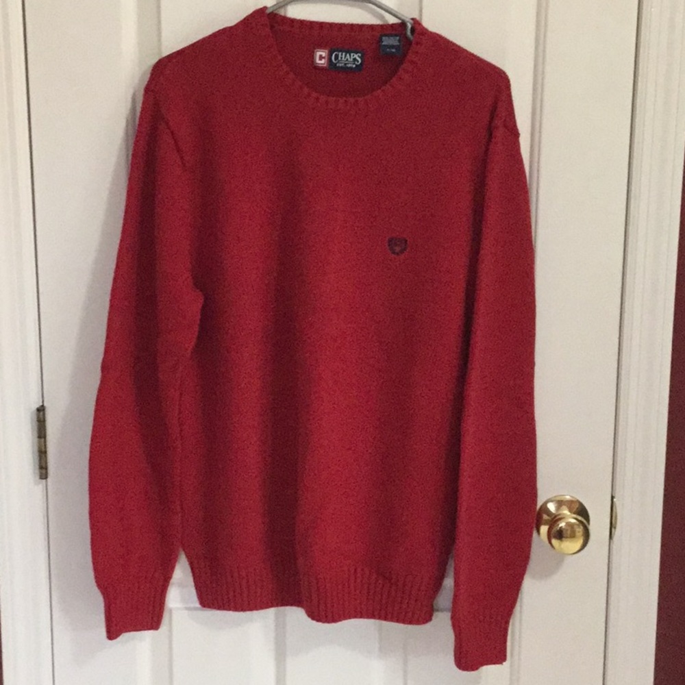 Men’s Chaps red crewneck sweater size L